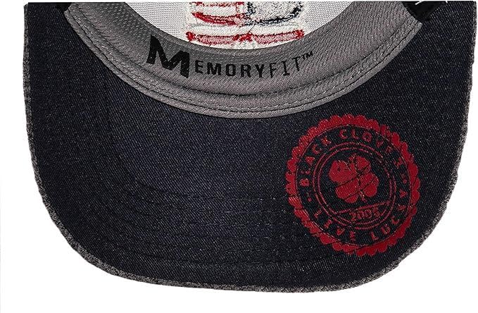 Black Clover Unisex USA American Flag Heather Charcoal Fitted Golf Hat