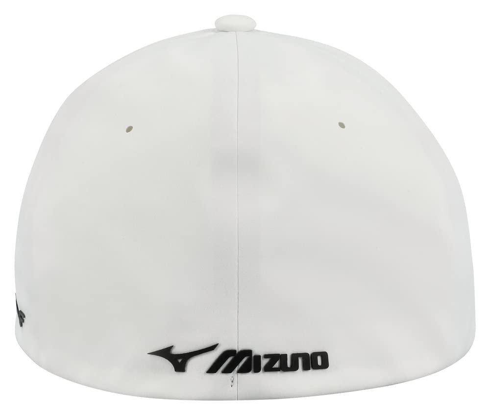 Mizuno Womens Tour Delta Fitted Hat, White/Black, Small-Medium US