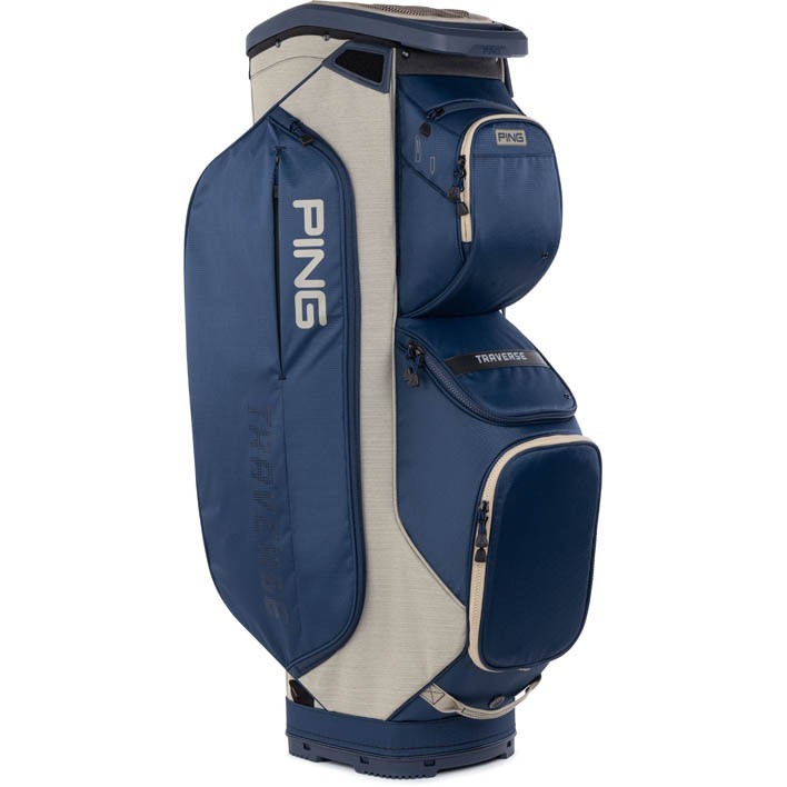 Ping Golf Traverse Navy/Heather Sand/White 14-Way Cart Bag