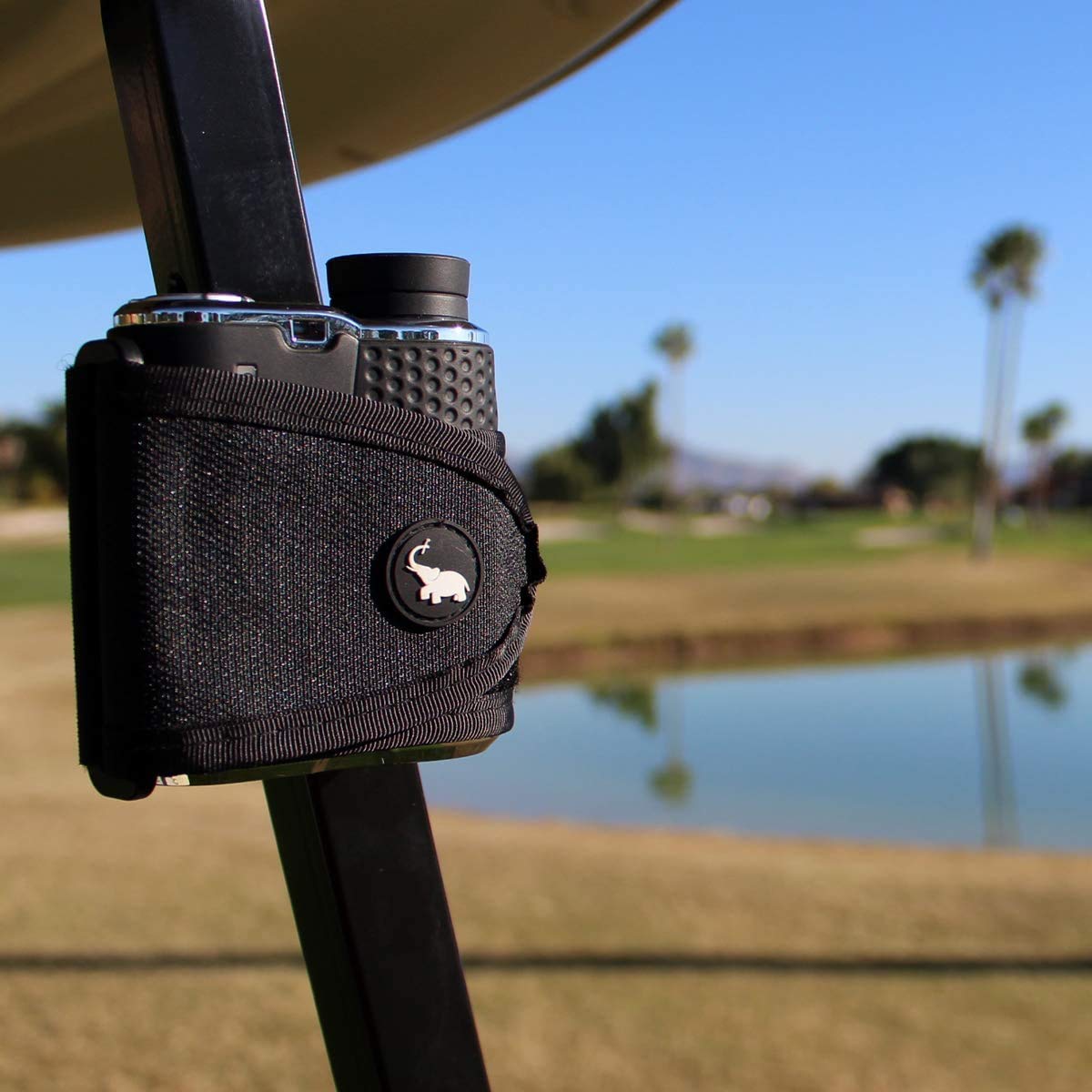 New STICKIT Golf Rangefinder Nylon Magnetic Strap Black Holder