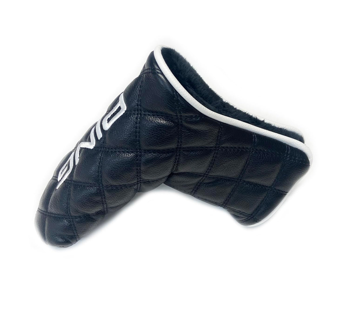 Ping Universal Quilted Premium Leather Black Putter Headcover, Magnet Closure