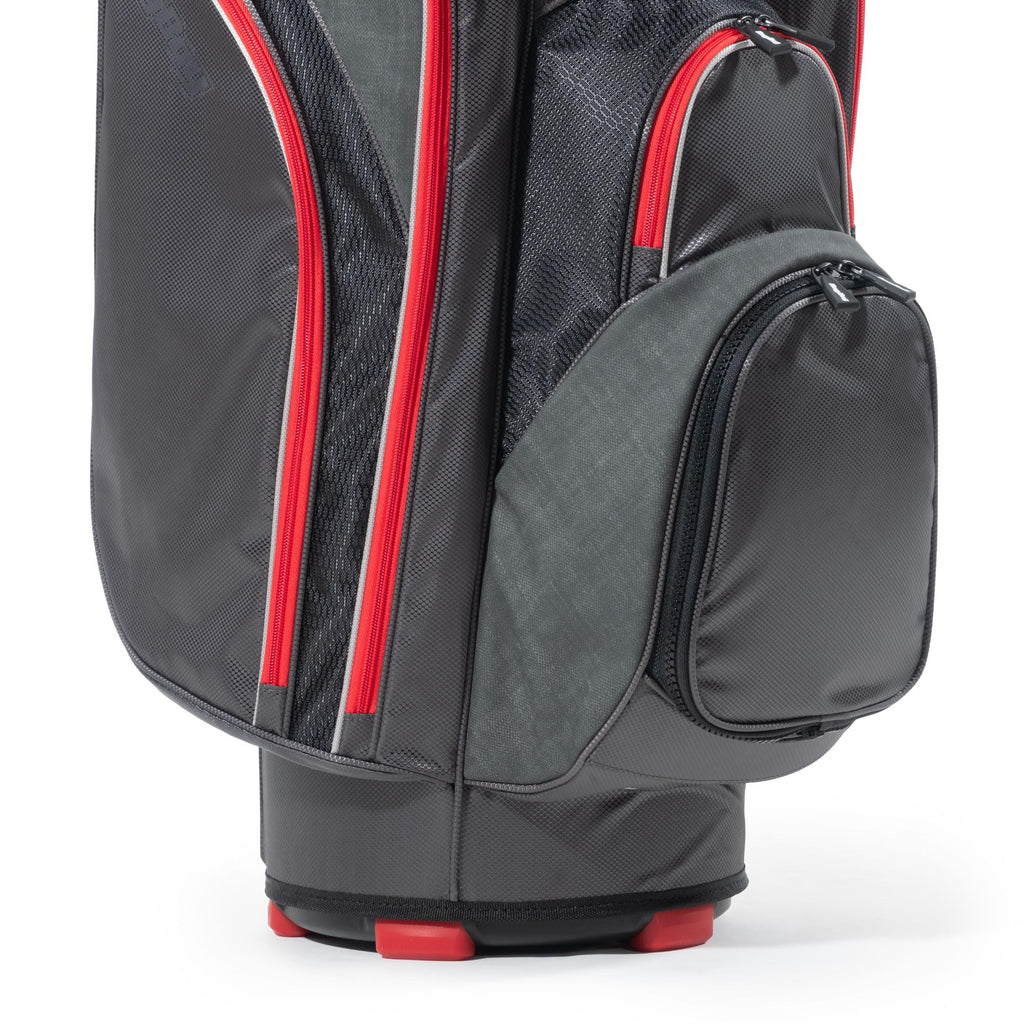 Bag Boy Revolver XP Golf Cart Bag, 14 Way 360⁰ Rotating Top with Full Length Individual Dividers, External Putter Tube, 9 Pockets, Navy/Charcoal/White