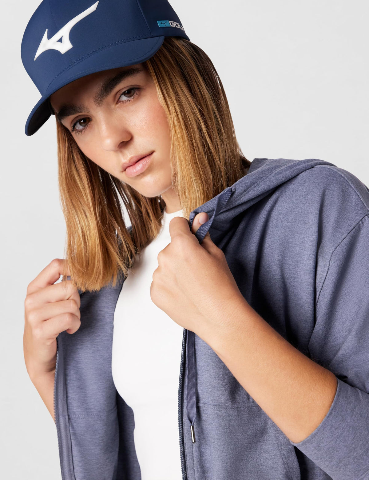 Mizuno Womens Tour Delta Fitted Hat, Navy, Large-X-Large US