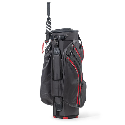 Bag Boy Revolver XP Golf Cart Bag, 14 Way 360⁰ Rotating Top with Full Length Individual Dividers, External Putter Tube, 9 Pockets, Navy/Charcoal/White