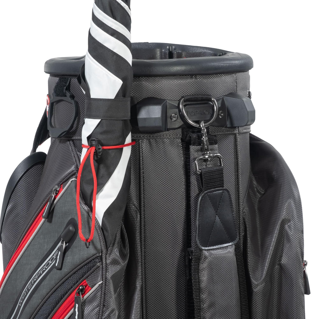 Bag Boy Revolver XP Golf Cart Bag, 14 Way 360⁰ Rotating Top with Full Length Individual Dividers, External Putter Tube, 9 Pockets, Navy/Charcoal/White