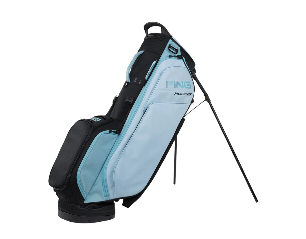 Ping Hoofer Black/Crystal/Milky Blue 5-Way Top Double Strap Stand Bag